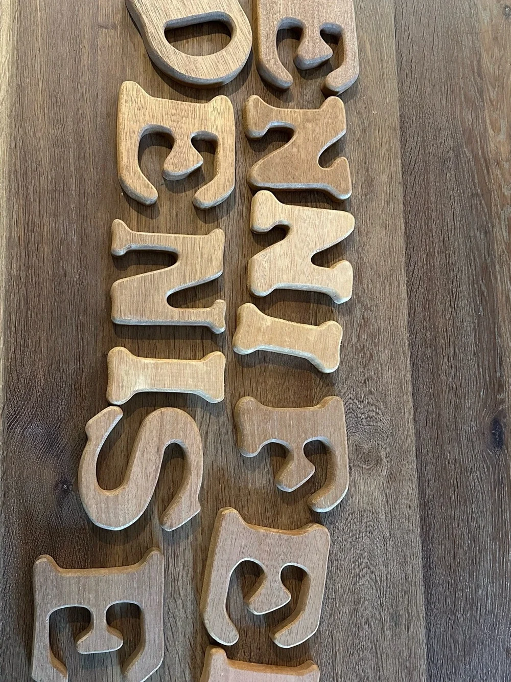 Unbranded Natural Wood Wall Letters - Rustic Cream/Brown
